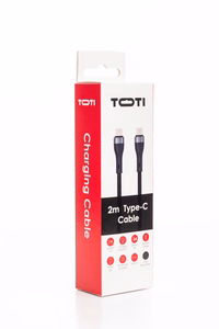 SEEK TOTI Type-C – Type-C, 2 м плетеный кабель 3A, черный