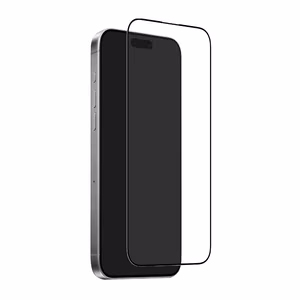 Puro grūdintas stiklas iPhone 17 Air su aplikatoriumi ir juodu rėmeliu
