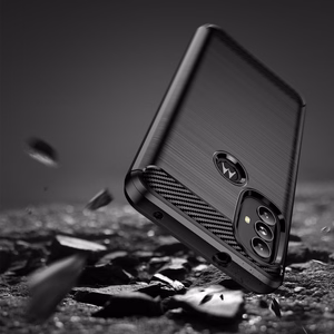 Carbon Case гибкий чехол Motorola Moto G Power 2022 чёрный