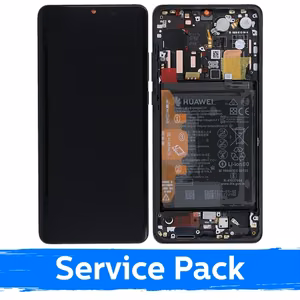 LCD display compatible with Huawei P30 Pro with frame black (Service Pack)