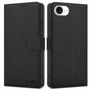 Tech-Protect Wallet dėklas iPhone 16e - matinė juoda
