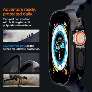 Spigen Thin Fit 360 dėklas, skirtas Apple Watch Ultra 49 mm, juodas