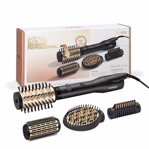 BaByliss Big Hair Luxe AS970E – karšto oro plaukų formavimo šepetys, 3 temperatūros režimai, 650 W, juodas / auksinis