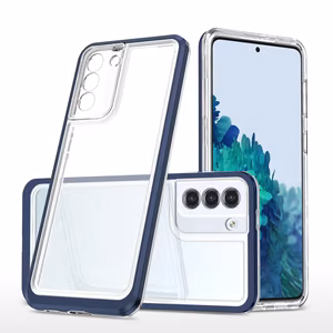 Чехол Clear 3in1 для Samsung Galaxy S23 силиконовый с рамкой синий