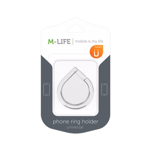 Universal ring phone holder, silver