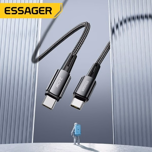 Кабель Essager "Ultra" тёмно-серый Type-C / Type-C 200 см (до 240 Вт)