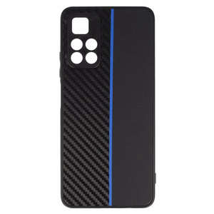 Tel Protect CARBON чехол для Xiaomi Redmi Note 11 5G/Note 11S 5G/Poco M4 Pro 5G чёрный с синей полосой