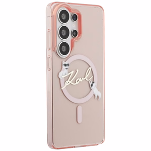Karl Lagerfeld чехол IML KC Script MagSafe для Samsung Galaxy S26 Ultra розовый