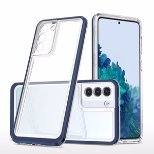 Clear 3in1 dėklas Samsung Galaxy S23+ silikoninis dėklas su rėmeliu mėlynas