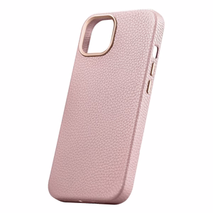 iCarer Litchi Premium odinis dėklas iPhone 14 Plus Magnetinis odinis dėklas su MagSafe Rožinis (WMI14220711-PK)