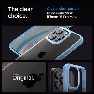 Spigen Ultra Hybrid iPhone 15 Pro Max dėklas - šviesiai mėlynas
