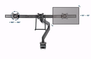 Gembird MA-DA3-03 monitoriaus laikiklis arba stovas 68,6 cm (27") Stalas Juoda