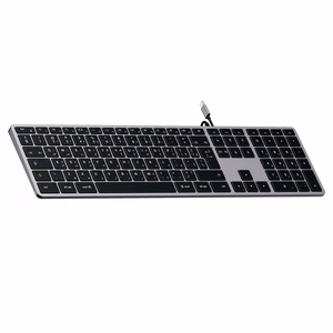 Satechi Slim W3 Wired laidinė USB-C QWERTY klaviatūra, ST-UCSW3M, space gray
