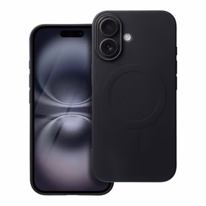 Чехол для iPhone 16 силиконовый Mag Cover совместимый с MagSafe (большое отверстие) чёрный