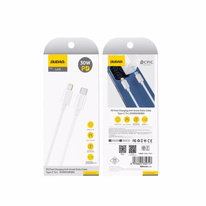 Dudao L4X USB-C to Lightning cable, 30 W, 2.0 m, White