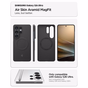 Spigen AirSkin Aramid Mag MagSafe dėklas skirtas Samsung Galaxy S26 Ultra - juodas