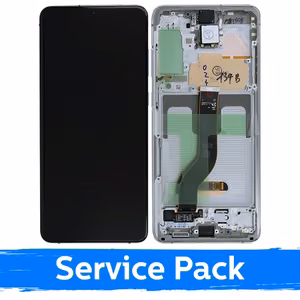 LCD ekranas skirtas Samsung G986 (G985) S20 Plus su rėmeliu / Cloud White / (Service Pack)
