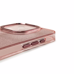 Blizgus dėklas telefonui iPhone 16e - rožinis
