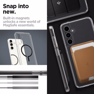 Spigen Ultra Hybrid OneTap Ring magnetinis dėklas telefonui su MagSafe Samsung Galaxy S23 FE - skaidrus juodas