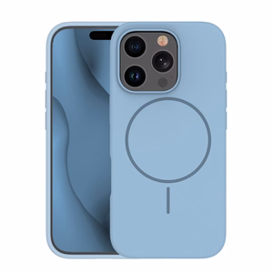 Silicone Thin Mag dėklas iPhone 16 Pro Max 6,9" šviesiai mėlynas