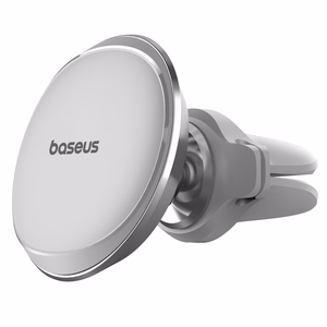 Sidabrinis Baseus Magnetic Air Vent magnetinis automobilinis laikiklis su kabelių spaustukais