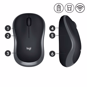 Logitech M185 2,4 GHz belaidė pelė, 1000 dpi, pilka