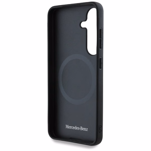 Mercedes Odinis Horizontalios įspaustos kreivės Magnetinis dėklas Samsung Galaxy S25 - juodas