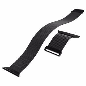 Puro „MILANESE“ dirželis Apple Watch 42 / 44 / 45 / 49 mm – juodos spalvos