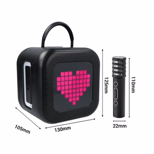 Blavec nešiojama Bluetooth garso kolonėlė WS-09 Karaoke Fun - 10W su 2 mikrofonais ir ekranu (WS09-2MB) juoda