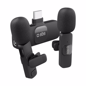 SBS петличные микрофоны с USB-C приемником 2 шт - черный
