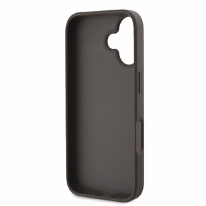 Guess odinis metalinis logotipas su strazais dėklas telefonui iPhone 16 - ruda