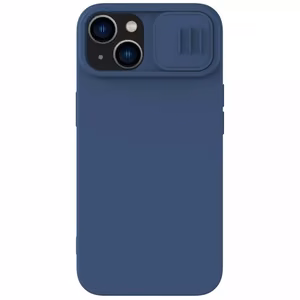 Dėklas Nillkin CamShield Silky Silicone Apple iPhone 15 Plus tamsiai mėlynas