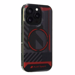 Audi IML Sport Magnetinis iPhone 16 Pro 6.3" juodas/juodas kietas dėklas AUS-IMLMIP16P-RSQ/D2-BK