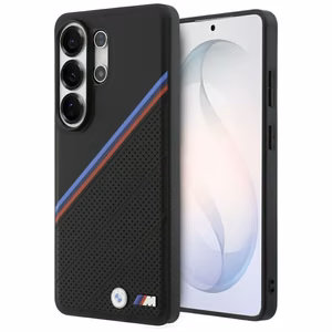 BMW чехол Tricolor Metal Logo MagSafe для Samsung Galaxy S26 Ultra чёрный
