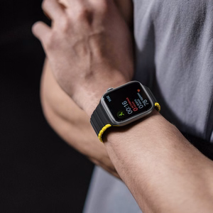 Magnetinė Apple Watch SE, 9, 8, 7, 6, 5, 4, 3, 2, 1 (41, 40, 38 mm) Dux Ducis Apyrankė (LD Versija) - juoda ir geltona