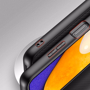 Dux Ducis Fino dėklas telefonui padengtas nailono medžiaga Samsung Galaxy A03s juodas
