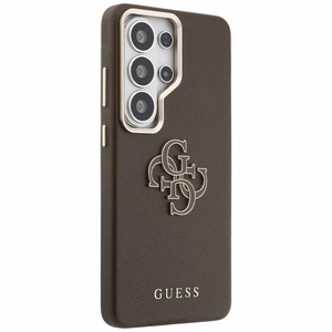 Guess Grained Big 4G Metal Logo Чехол для Samsung Galaxy S26 Ultra - коричневый