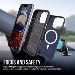 Dėklas Perfectionists Triangle Mag Case Apple iPhone 13 Pro tamsiai mėlynas