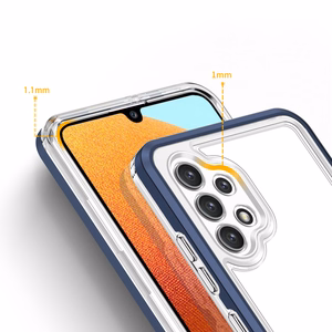Clear 3in1 Case for Samsung Galaxy A32 5G Frame Gel Cover Blue