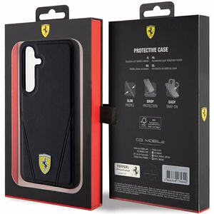 Ferrari Hot Stamp V Lines magnetinis dėklas telefonui Samsung Galaxy S24+ - juodas