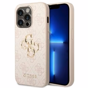 Dėklas Guess PU 4G Metal Logo Apple iPhone 14 Pro Max rožinis