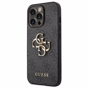 Dėklas Guess PU 4G Metal Logo Apple iPhone 14 Pro Max pilkas