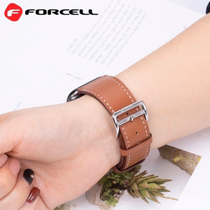 FORCELL F-DESIGN FA20 ekologiškos odos dirželis APPLE laikrodžiui 38 / 40 / 41 mm rudas