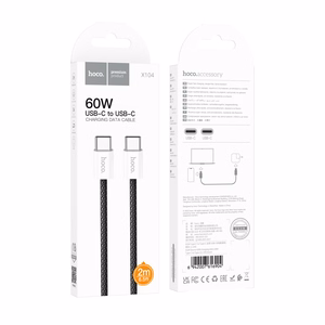 Кабель Hoco X104 60W USB-C на USB-C 2.0m чёрный