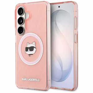 Karl Lagerfeld dėklas IML Repeated Choupette MagSafe skirtas Samsung Galaxy S26 Plus rožinis
