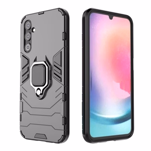 Ring Armor case for Samsung Galaxy A24 4G armored cover magnetic holder ring black