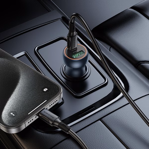 "Borofone" automobilinis įkroviklis BZ32B Fresh - USB + C tipo - QC 3.0 PD 48W pilka
