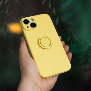 Dėklas telefonui su piršto laikikliu Xiaomi Redmi Note 13 4G (global) geltonas