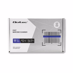 Qoltec 50876 Lazerinis skaitytuvas 1D | USB | Juoda