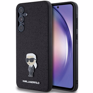 Чехол Karl Lagerfeld Fixed Glitter Ikonik Logo Metal Pin для Samsung Galaxy A55 - чёрный